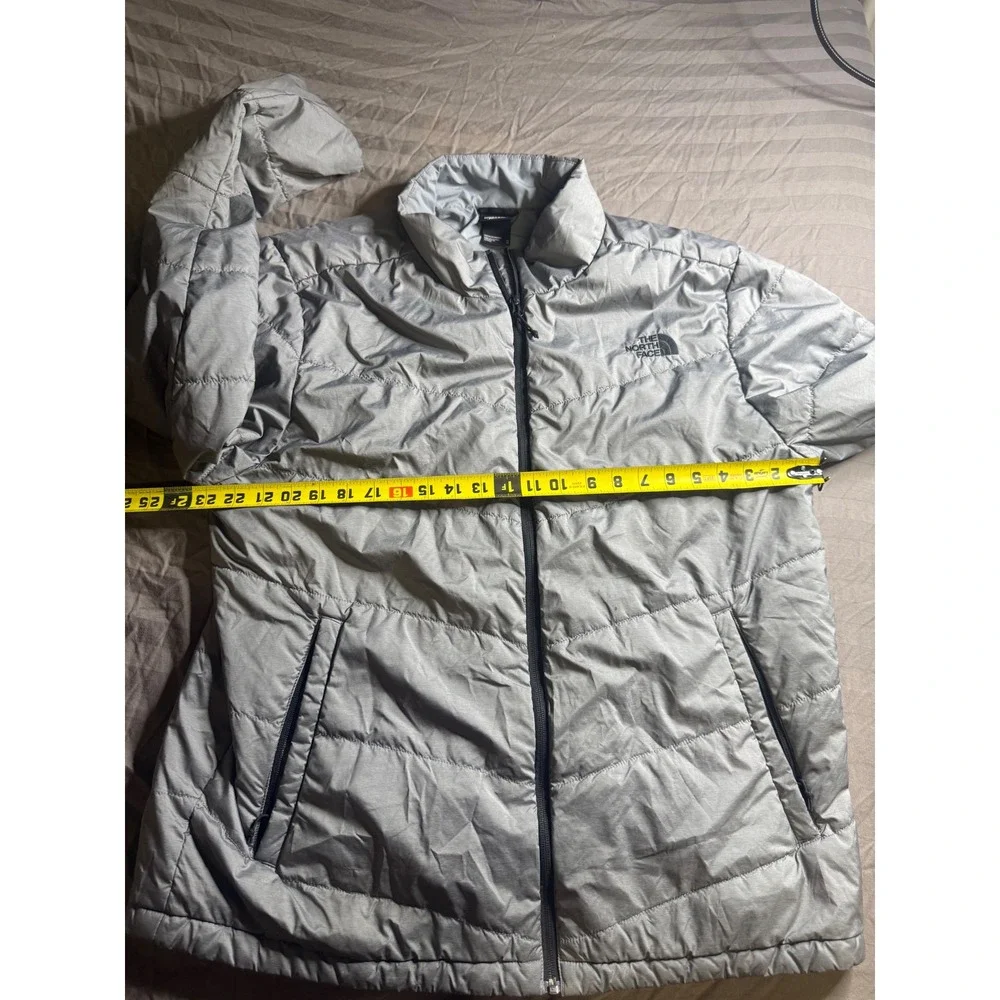 The North Face‎ Mens XL Silver Grey Quilted Puffer Jacket Full Zip Insulated